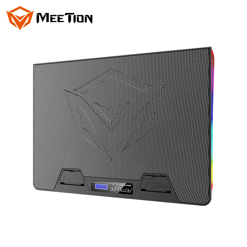 MEETION MT-CP5050 Rgb светящаяся высота поддерживает до 17 дюймов Регулируемая специальная охлаждающая подушка для ноутбука с воздушным охлаждением