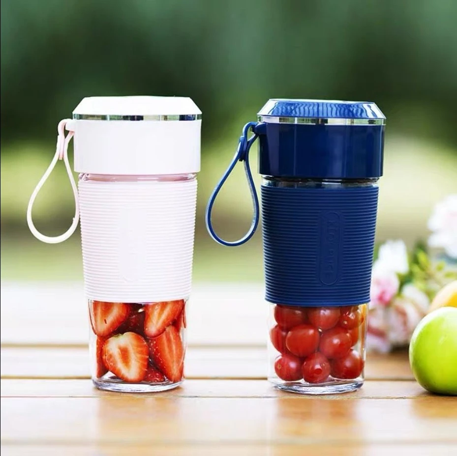 10OZ rechargeable mini Glass electric Portable Blender  4-6 Blades on-the-go personal Blender for Shakes & Smoothies with straw