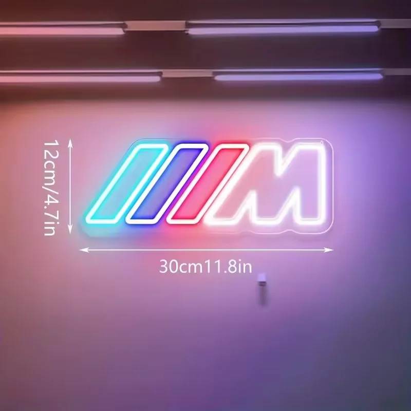 IIIM Car LED Light Neon Signs 5V USB Powered with Adjustable Brightness IP65 Rated for Garage Wall Decor