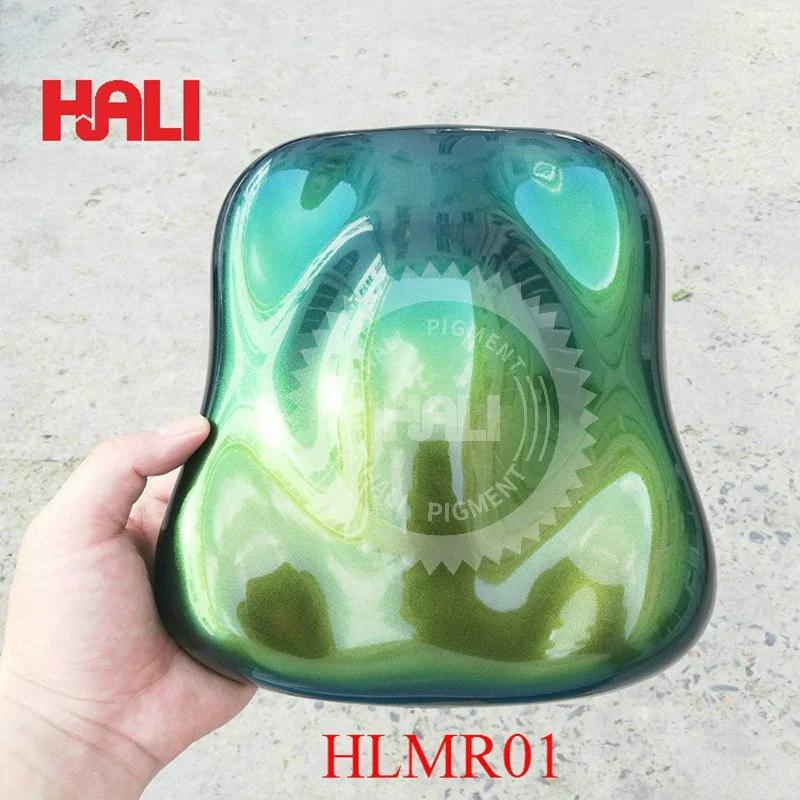 Super chameleon pigment optical chrome pigment powder hypershift mica pearl pigment item:HLMR01 color: gold/yellow/green