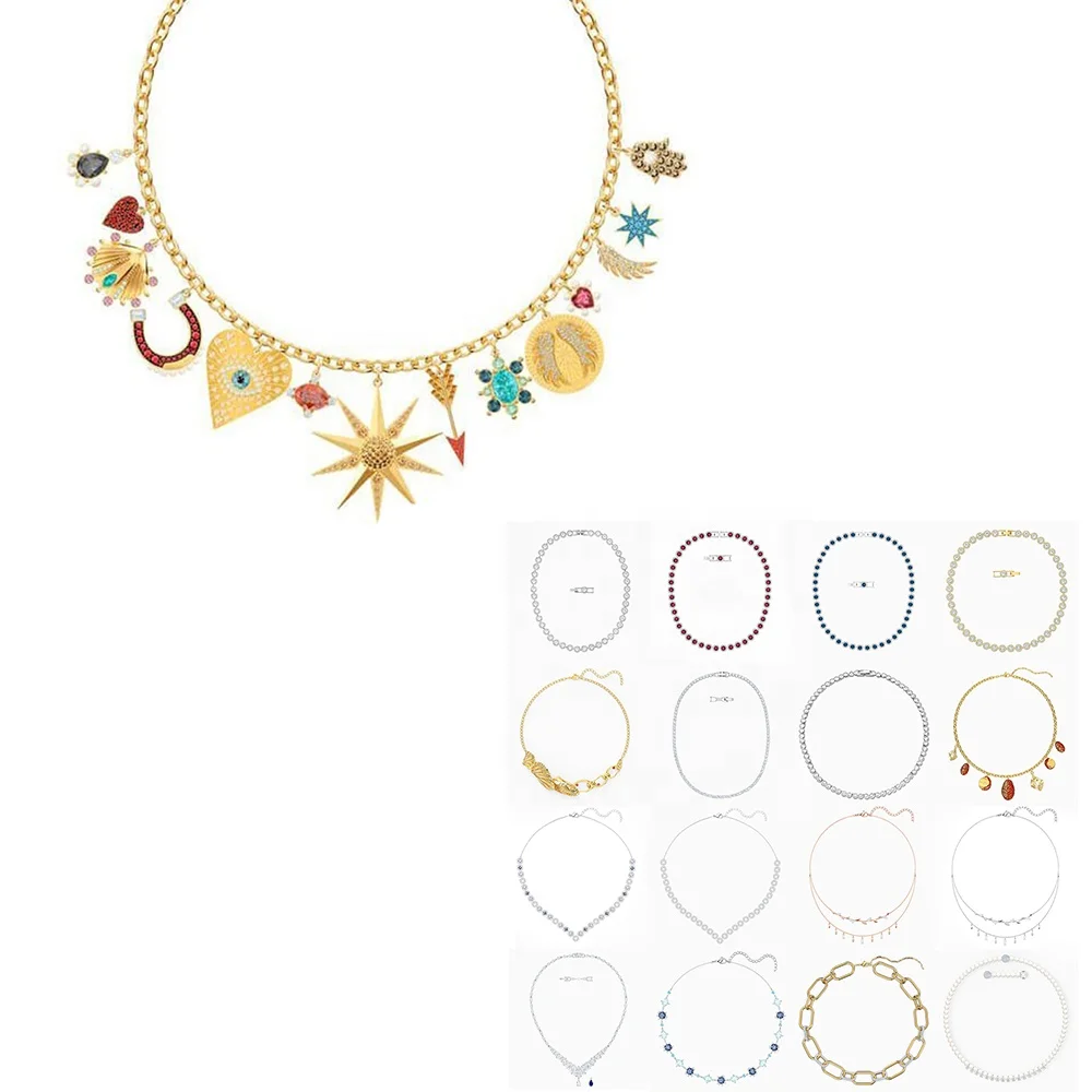 Fashion Jewelry SWA New Time .The Elements. Tennis Deluxe .ANGELIC Necklace Charming Crystal Women All-match Romantic Gift