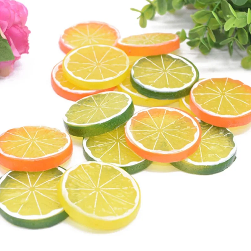 Wholesale Simulated PVC Lemon Fruit Plastic Slices For DIY Home Kitchen Decoration