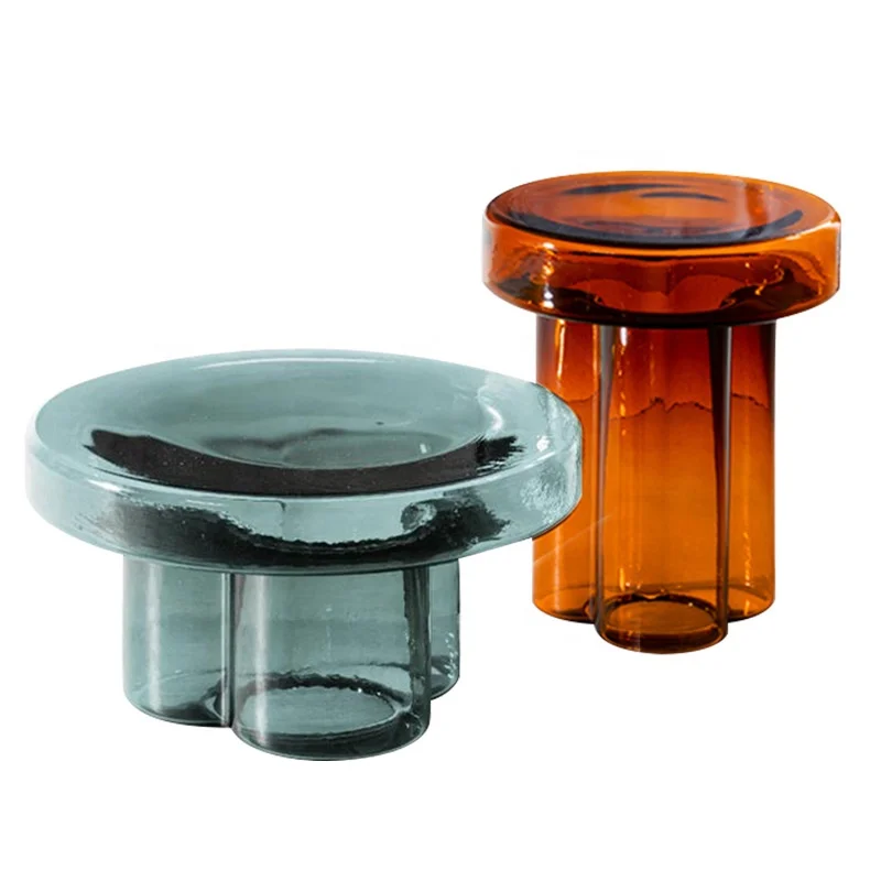 Glass Coffee Table High and Low Combination Transparent Sofa Side Table Luxury Coffee Table