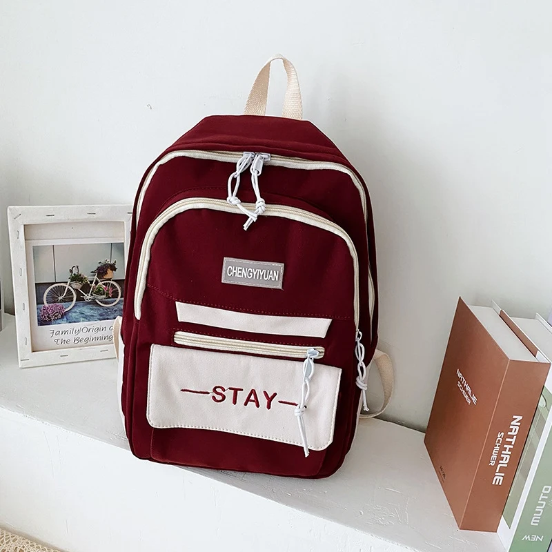 Heopono Fashion Bookbags Boy Girl children Picnic Travel Student Simple Elegant Soft Storage Book School Bags For Teens Boys