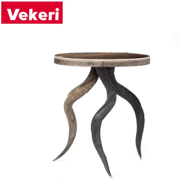 Modern  solid wood Living Room Aria Accent Table - White/Gold