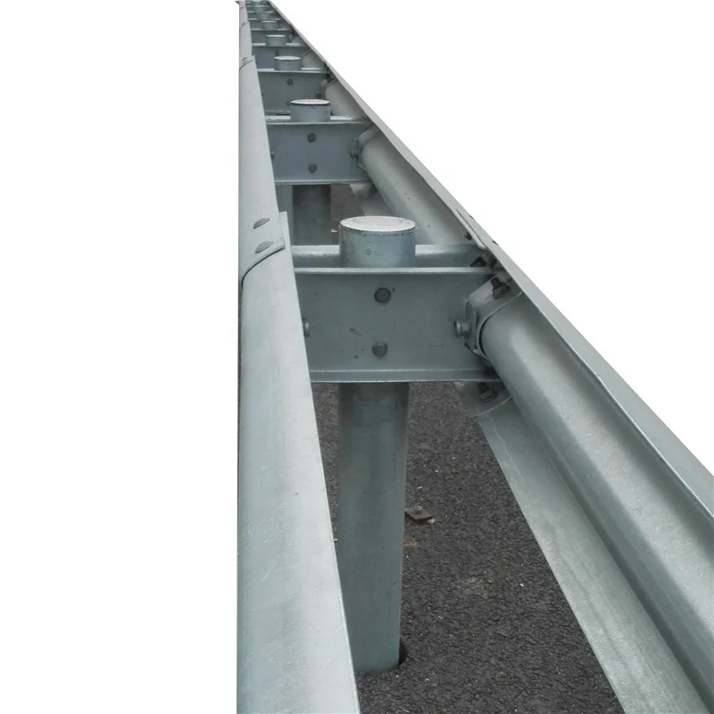corrugated steel beam guardrail for road safety