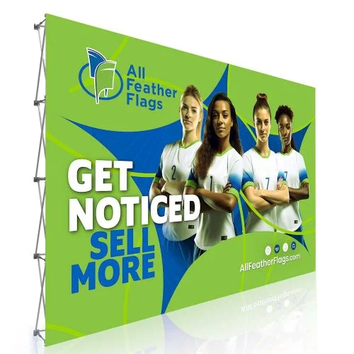Exhibition Tension Fabric Graphic Straight Aluminium Retractable Pop up Banner