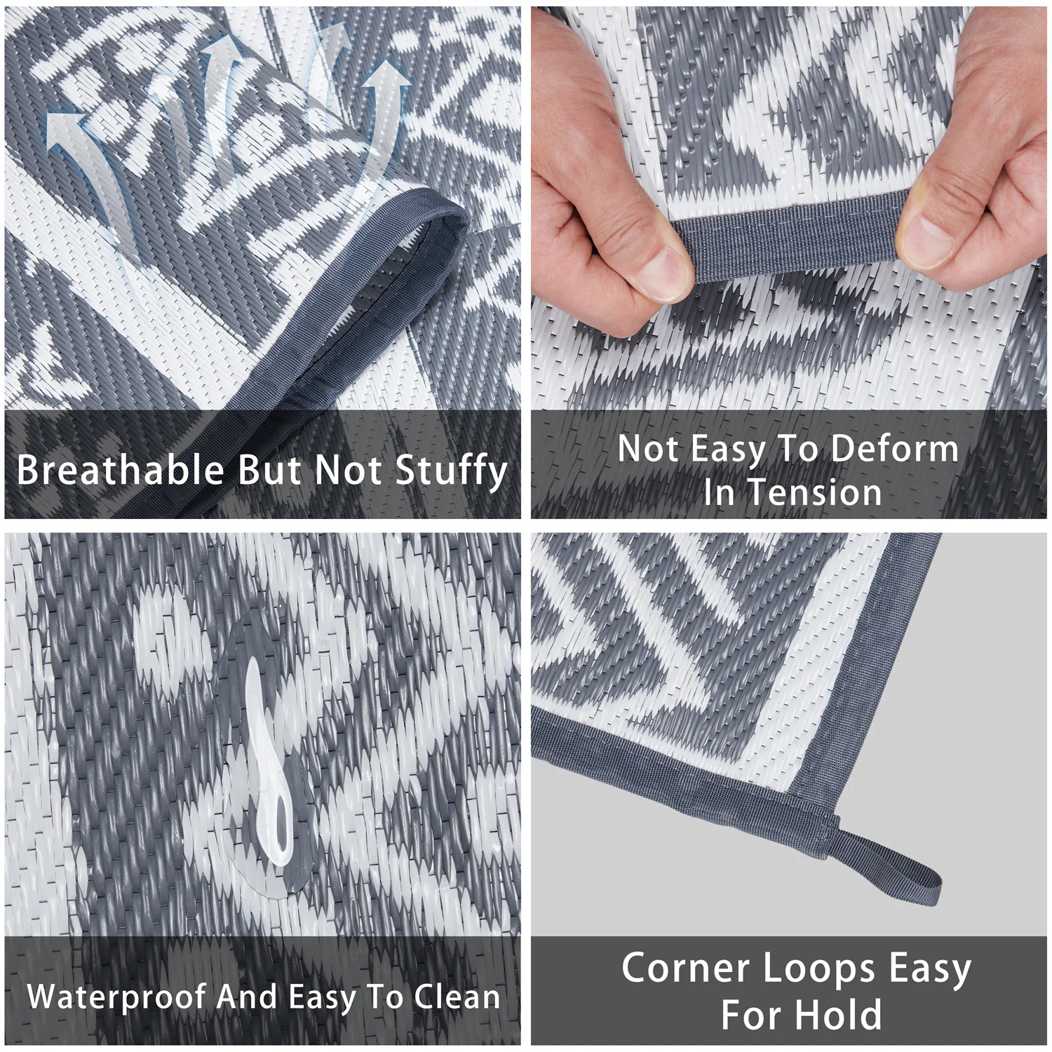 HUAYANG Polypropylene Picnic Beach Rv Mat Outdoor Camping Mat Rv Patio Rug Mat Outdoor Carpets And Rugs