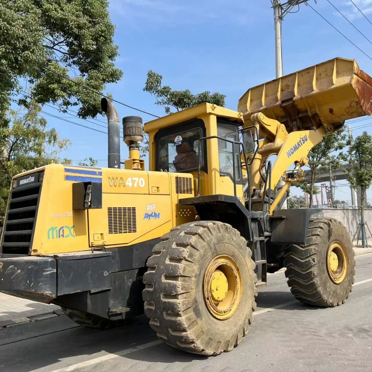 Оригинальный подержанный погрузчик Komatsu для продажи WA470 Weichai дизельный