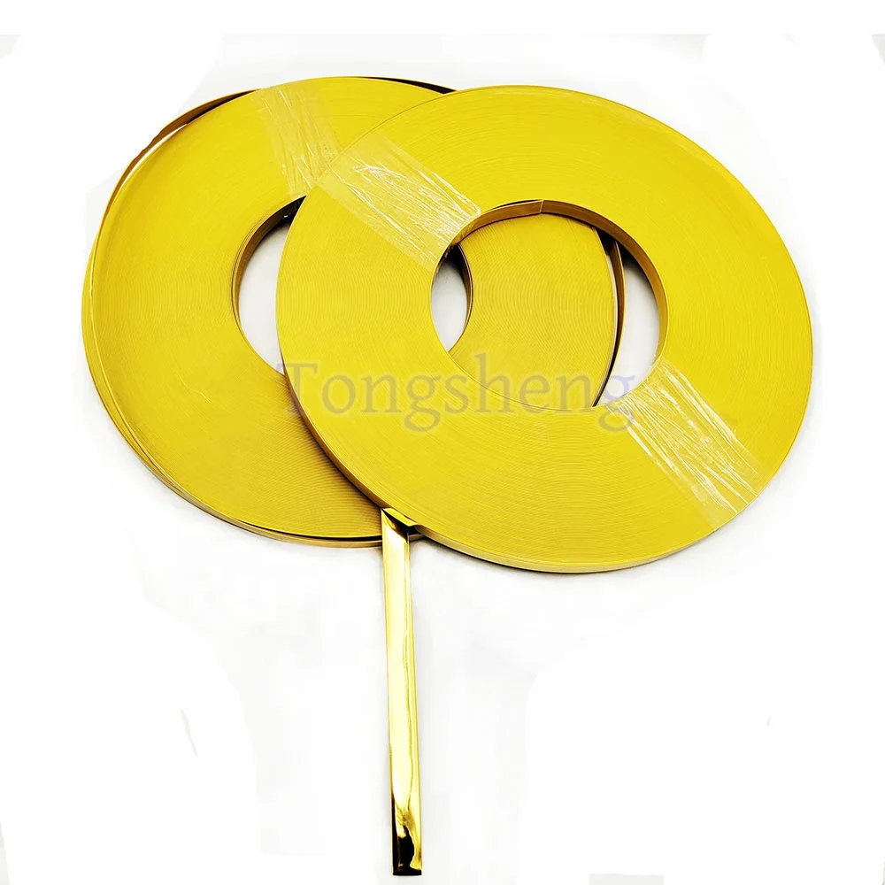 Golden Color ABS edge lipping Strip Plastic Rubber Edge Protection Banding  Edge PVC Band decorative Strips