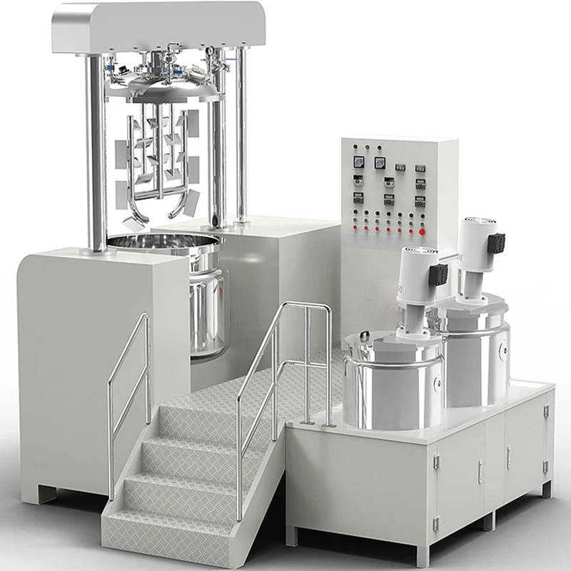 Lotion Cream Making Mixing Vacuum High Shear Emulsifier Mixer Machine With Hydraulic Lifting
