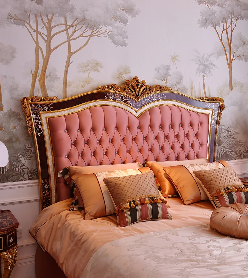 Frenche style classic buckled king size bed