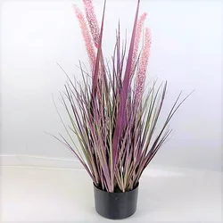 Large Tall Dried Artificial Potted Plant Reed Purple Planta De Maceta Artificial Pampas Onion Grass Bonsai For Decoration