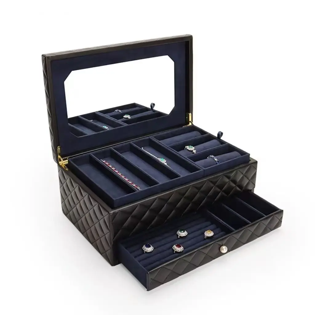 Portable Jewelry Bag Storage Jewellery Ring Bracelet Binder Book Wallet Shape Box Case Travel Pu Leather Earring Pouch Organizer