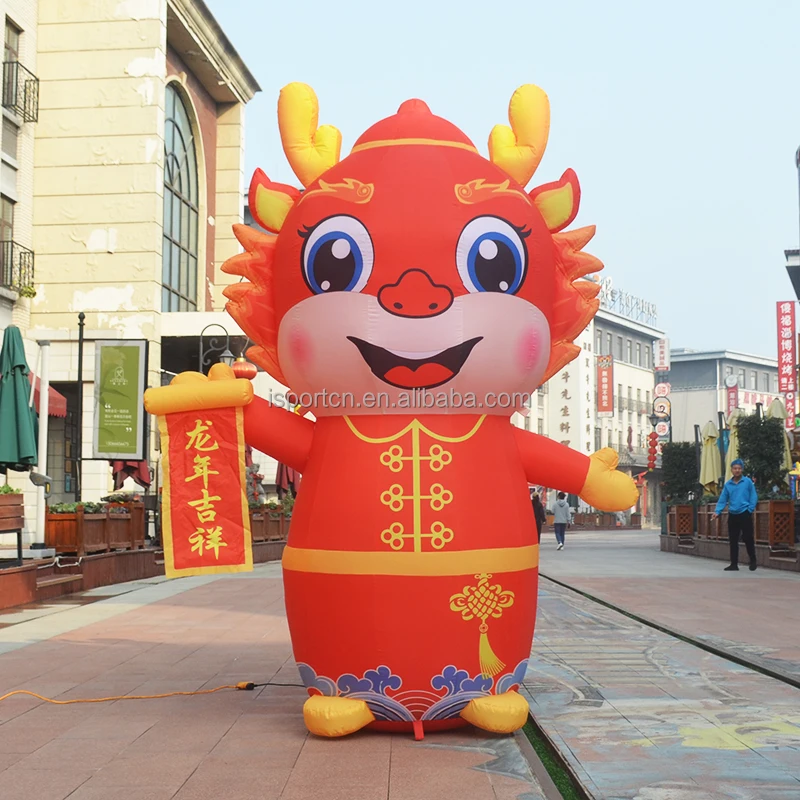 Customize Cute Inflatable Red Dragon Inflatable Chinese Dragon for Dragon New Yea