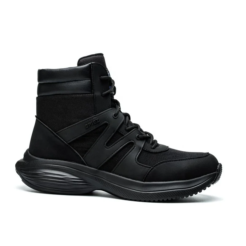 Workshop flight woven upper rubber outsole black outdoor forest breathable lightweight safety shoes