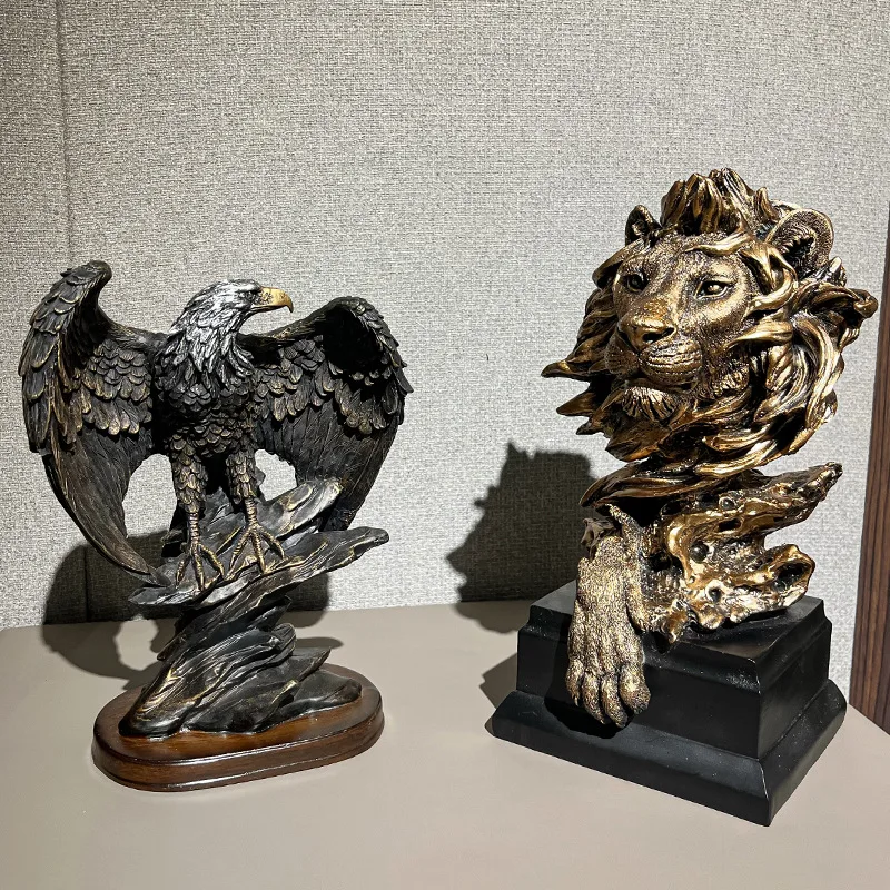 Hot Products Resin Eagle And Lion Statue Ornament Home Decorations For Home Living Room & Hotel Decoration