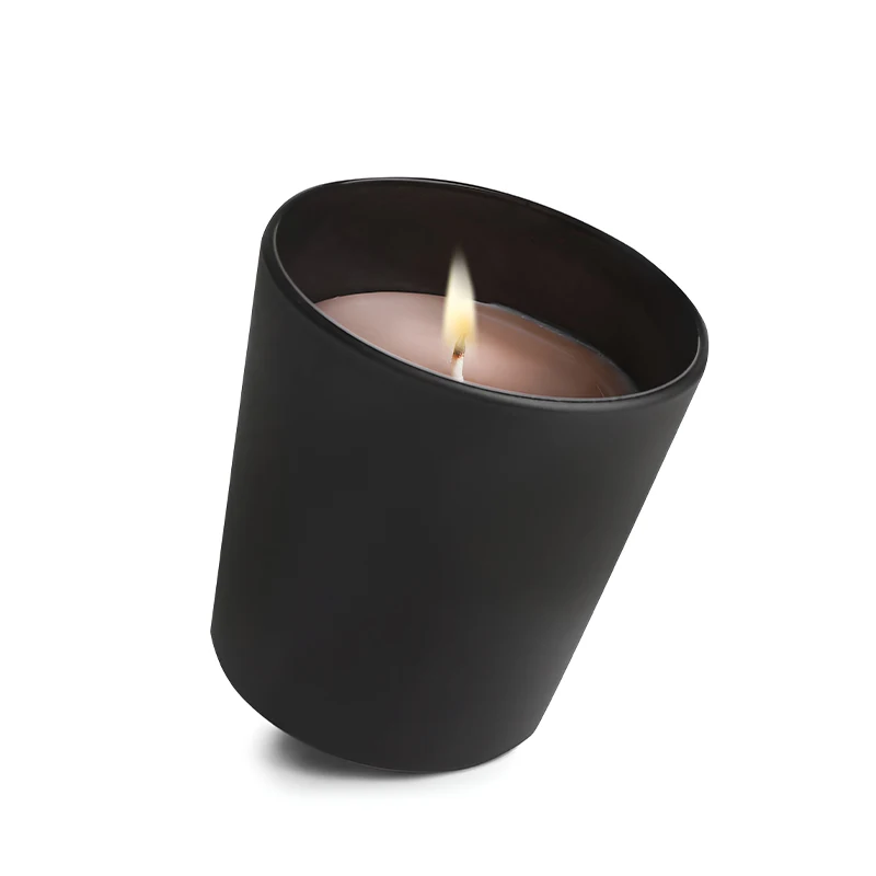 Luxury Amber Frosted Matte Black Glass Candle Jars Container With Metal Gold Silver Lid Bamboo Wood Cork Lid 7oz 8oz 10oz 16oz