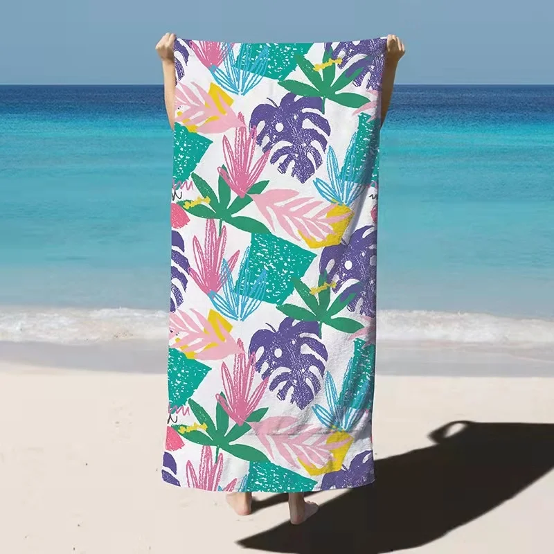 Quick Dry Summer Sublimation Custom Logo Print Microfiber Suede Sand Free Recycled Beach Towels