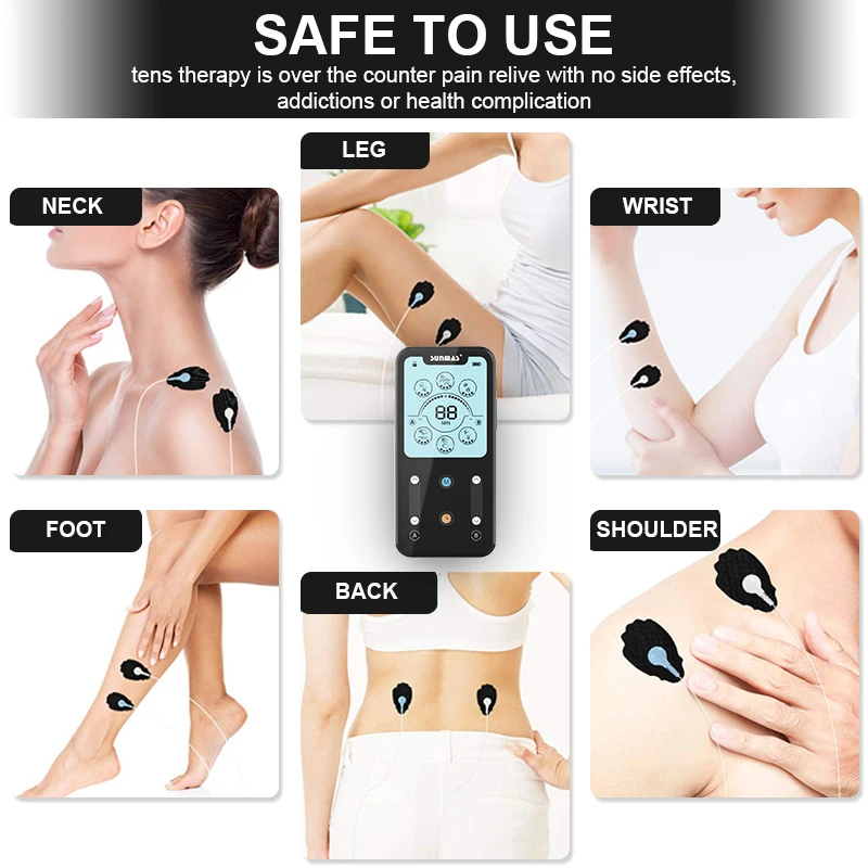 Body massage safe mini tens unit include electrode pads tens ems 24 modes