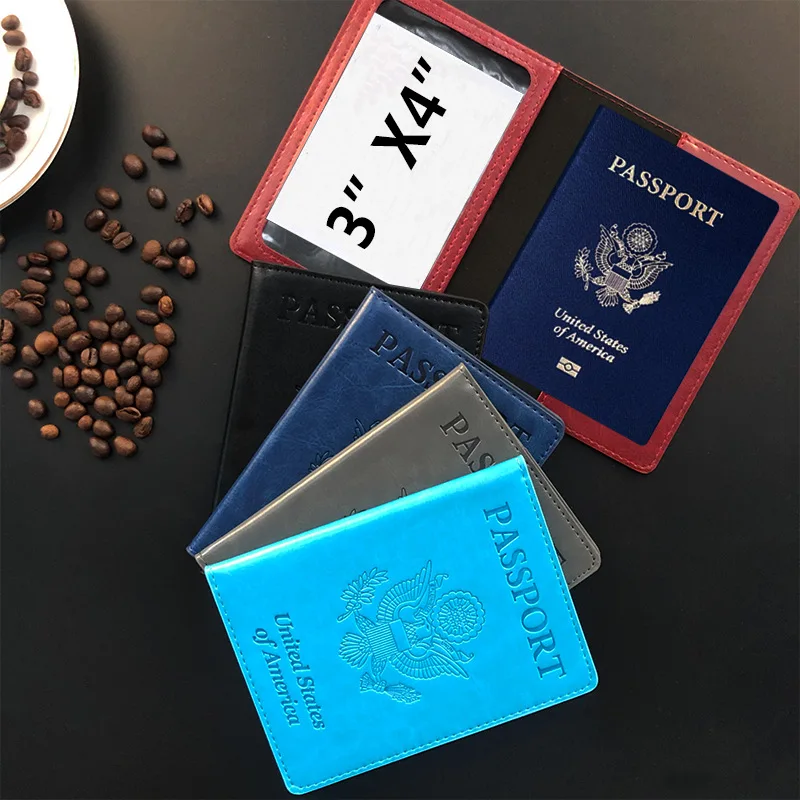 PU Leather Passport Cover For USA With Printing