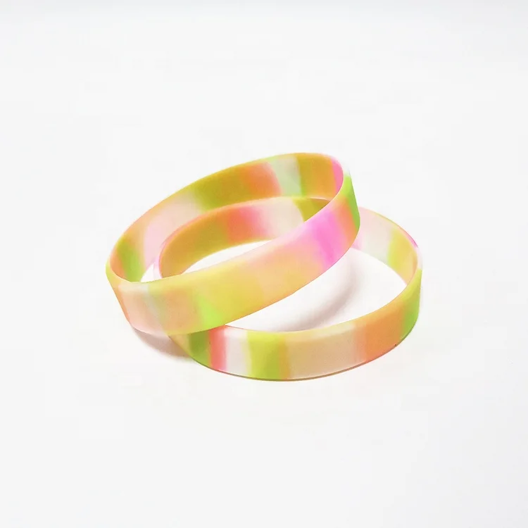2021 Custom Promotional personalized debossed with color fill ink elastic cute silicone bracelet wristband
