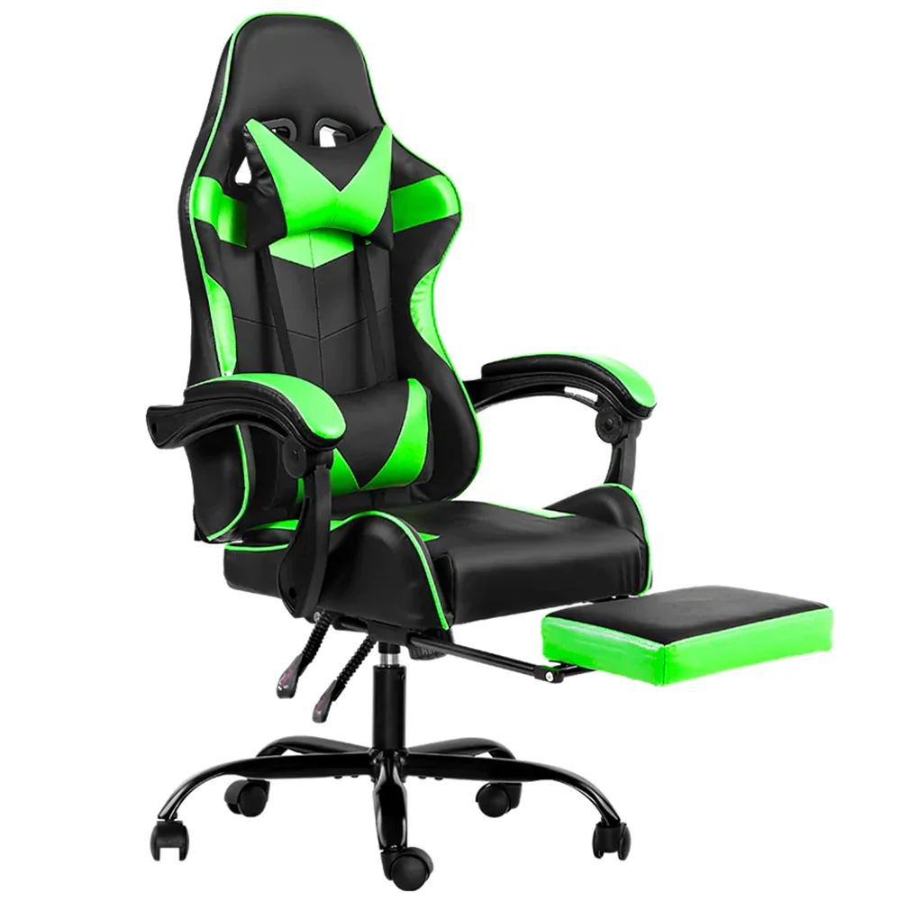 JL Korean custom massage logo white pu cheapest silla gamer pro pvc high quality leather gaming chair with leg rest