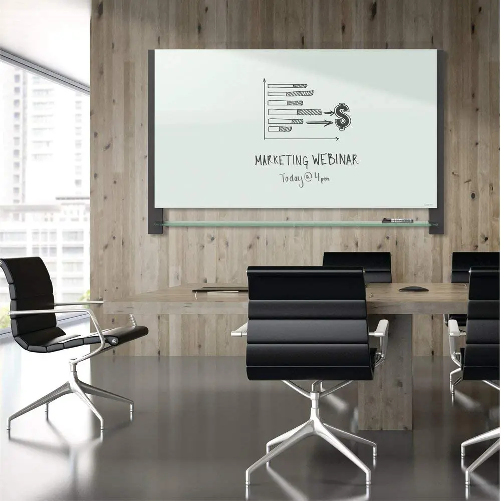 Wall Mounted Glass Whiteboard Easy Install Frameless Magnetic Heat Tempered Glass Board For School Office