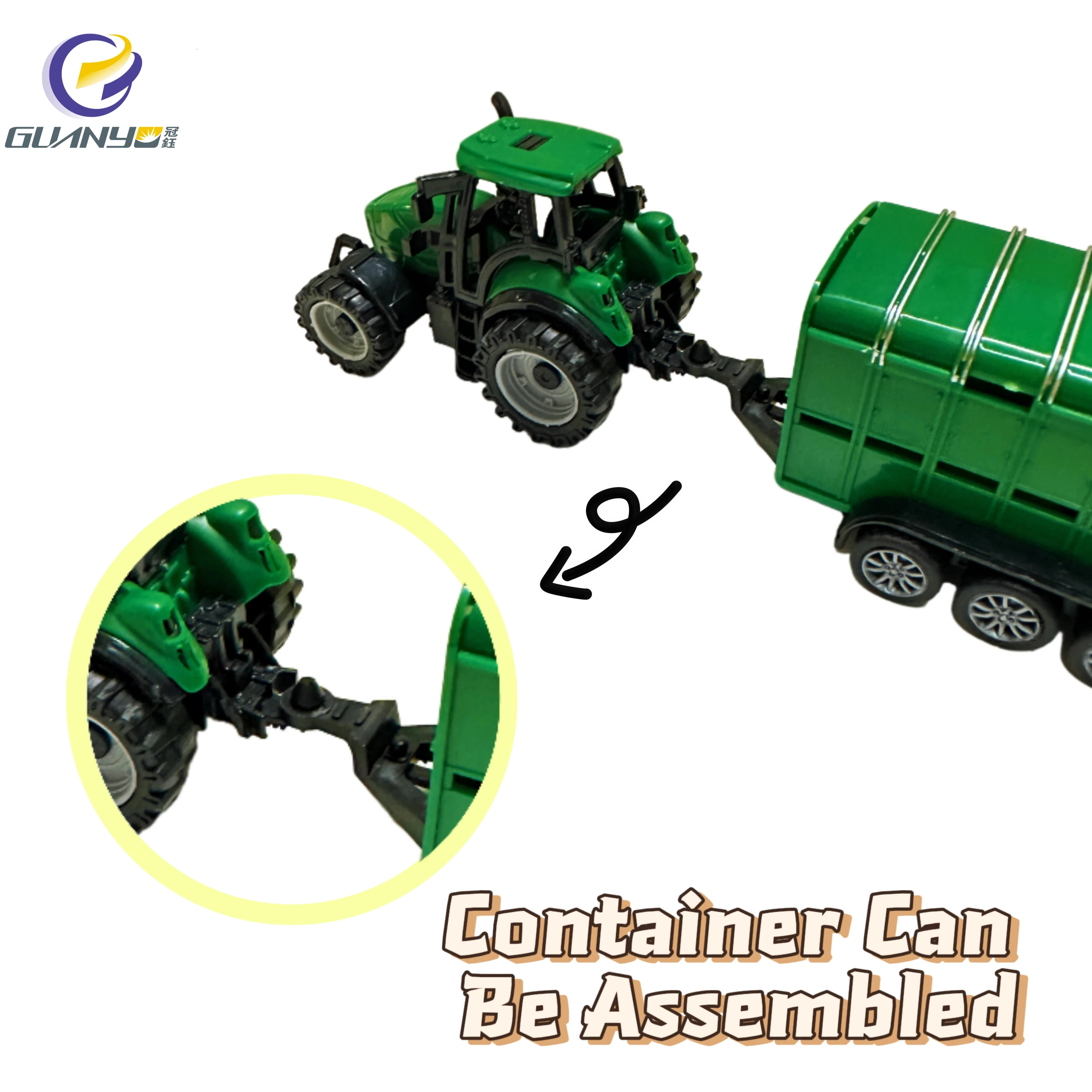 2024 Hot Selling Sliding Farmer Truck With Container Assembly Durable Construction Indoor Mini Inertia Toy Car Best Gift For Kid