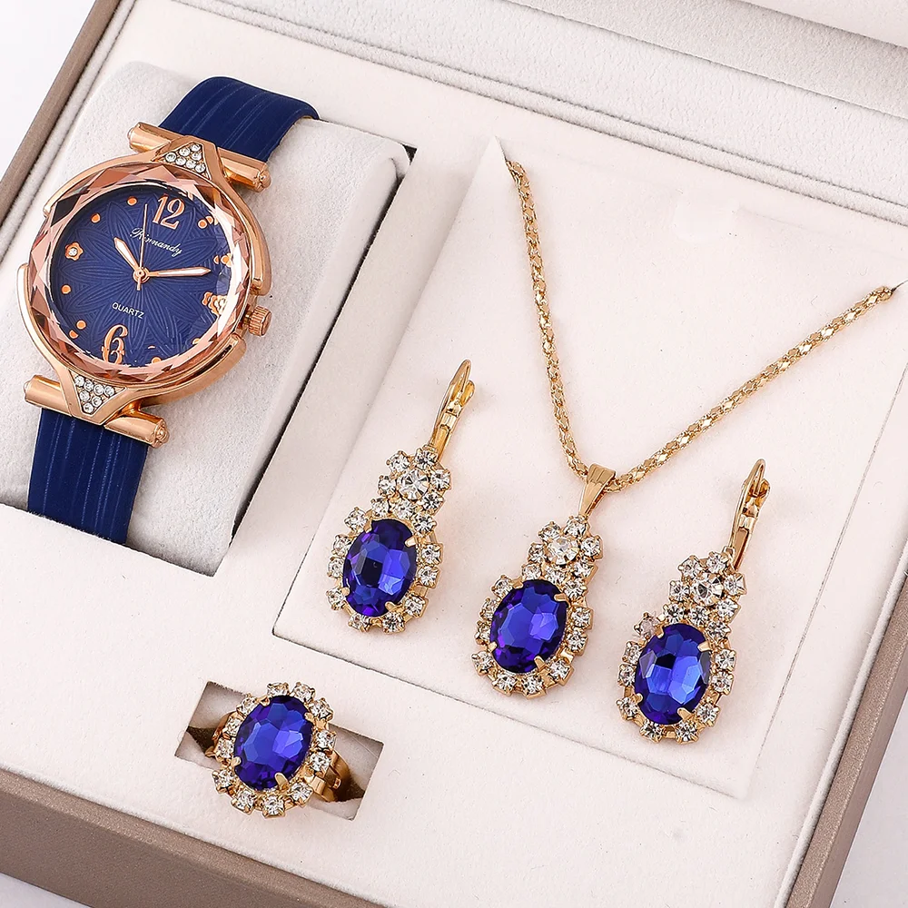Luxury Ladies Watches & 4pcs Jewelry Set Fashion Woman Watch Set For Women