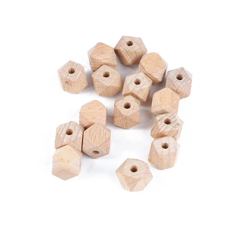 Wholesale Cheap Price Wooden angularity Octagon Bead Geometric Wood Beads beech wood octagonal beads
