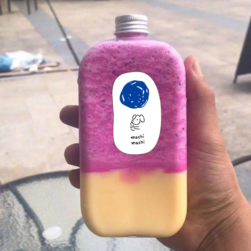 350ML Plastic Fruit Drink Milk Tea Cup Empty Wine Bottle Ice Coffee Maker Whiskey Juice Drink Bottle Vodka Bottle With Lid