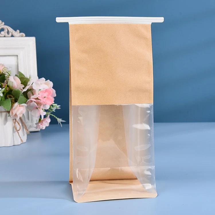 Manufacturers Spot Eight-Side Sealing Wire Curling Baking Bread Transparent Window Toast Paper Bag with Print Logo
