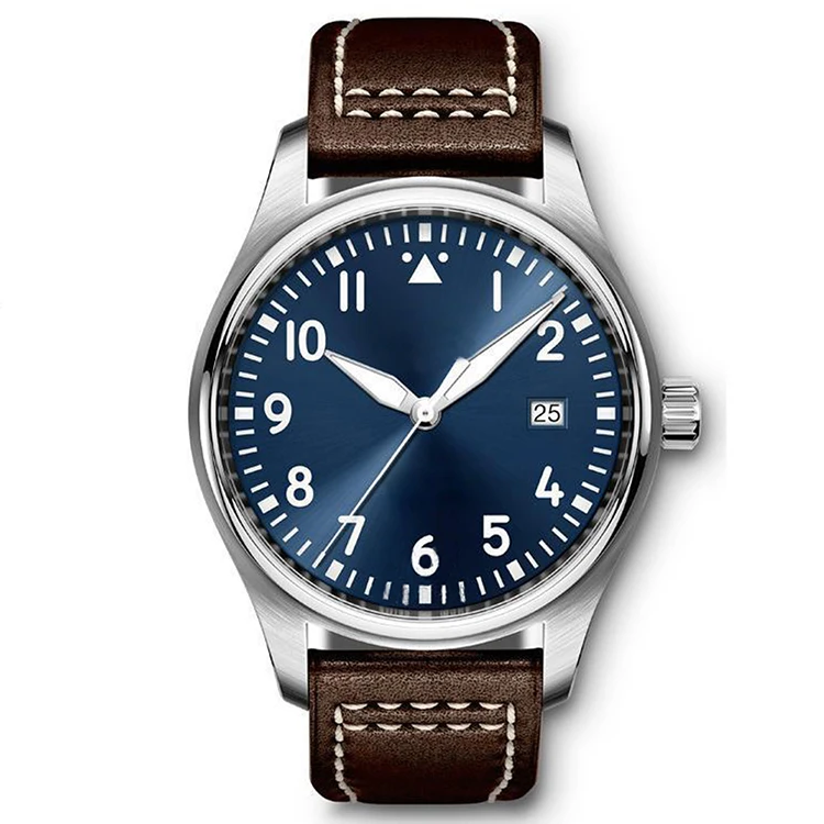 Mexda Quartz Watches for Men Japanese Miyota Movement Leather Band Pilot Watch Classic Casual Customize Logo Relojes Montre