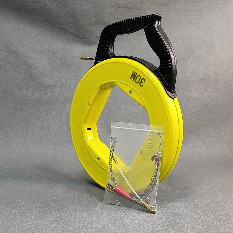 Fish Tape Wire Puller Kit 132FT 4.5mm PET Electrical Cable Puller spiral extruded polymer Electrical Fish Tape with storage case
