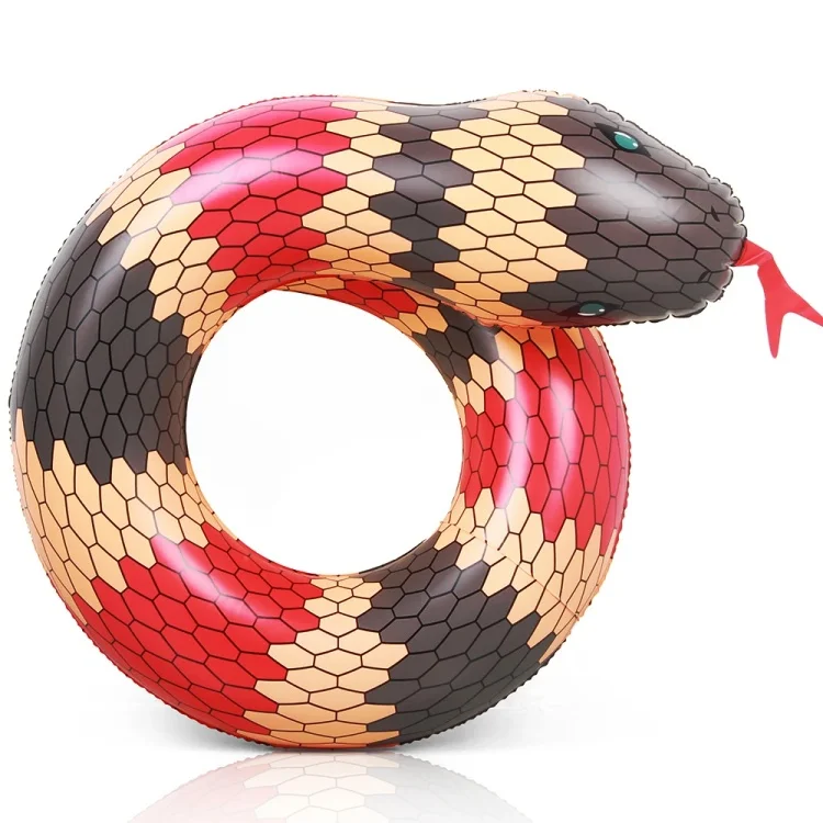 Swimming Ring Pool Float Snake Shape Inflatable Tube Water Ring for Adult Kids Summer