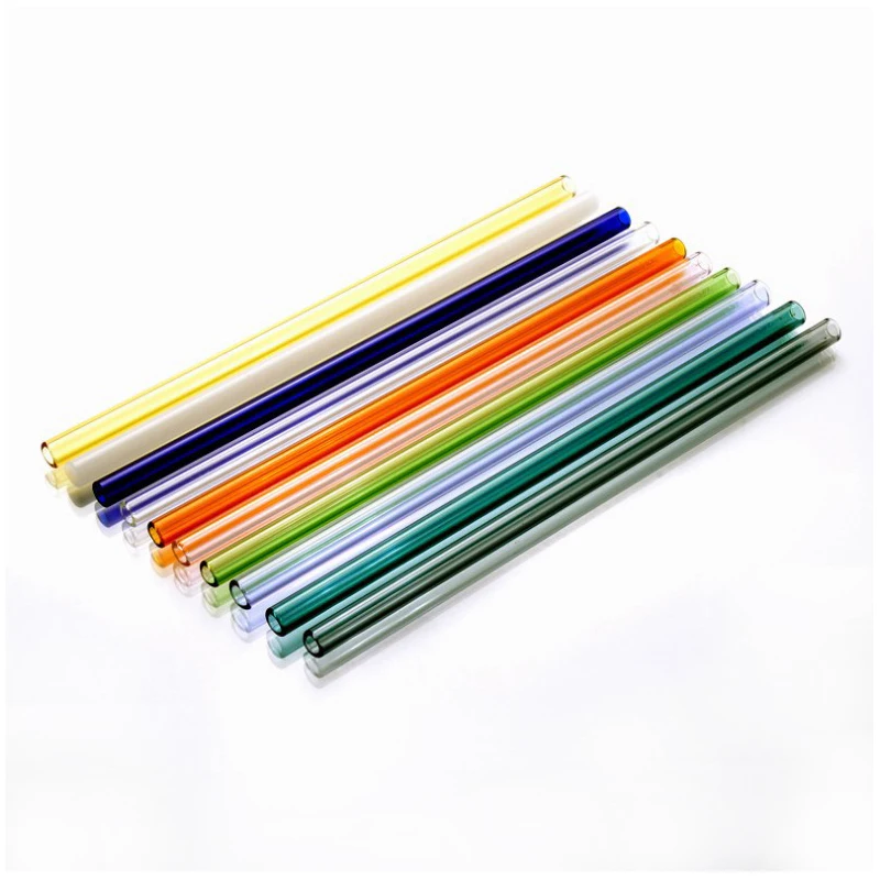 Food grade Eco-friendly clear  reusable bubble boba drinking  colorful glass straw