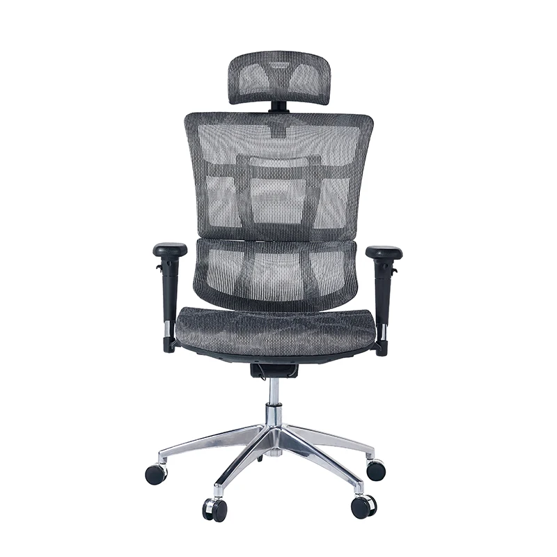Full High Back Swivel Executive Office Chair Computer Ergonomic Chair Mesh with Headrest Foshan Black Fabric Iron Color Modern
