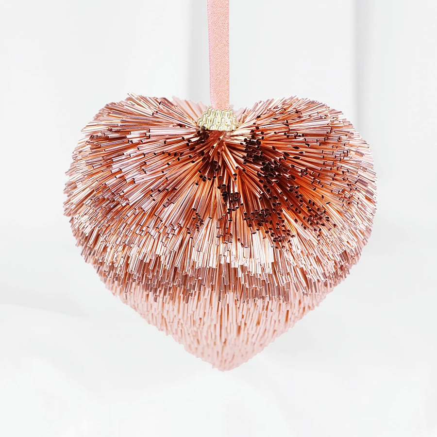Environmentally friendly heart-shaped Christmas tree pendant made of PET material for Christmas decoration