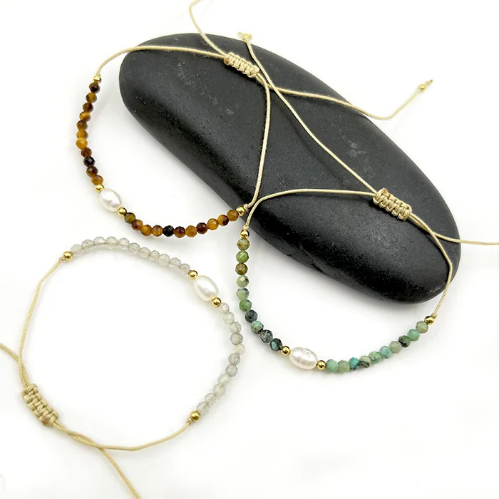 Minimalist Natural Stone Friendship Crystal Bracelets For Women Boho Summer Beach Fashion Jewelry Accessories