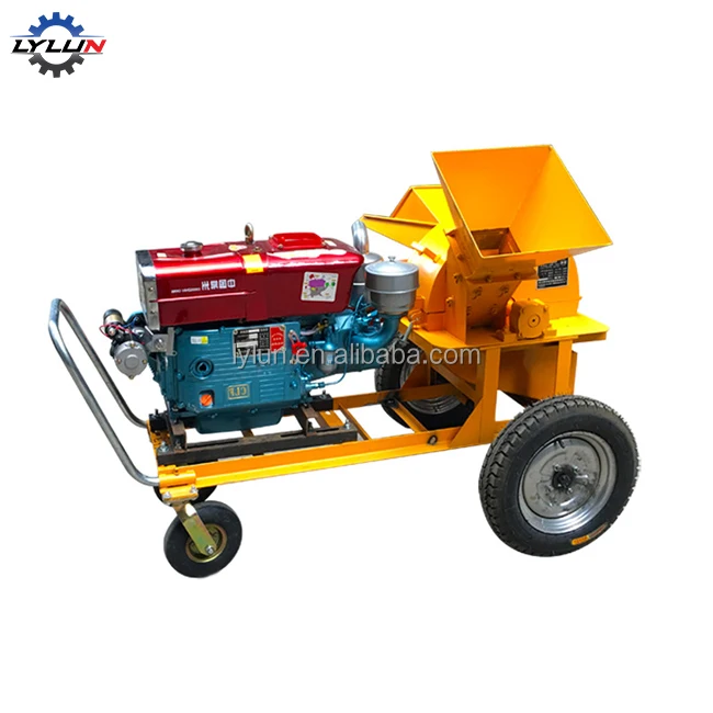 Square saw sawdust branch crusher Wood mill diesel and electric mobile double mouth strong crushing factory sale (1600485061406)