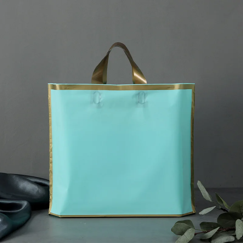 Пластиковые пакеты для покупок с индивидуальным принтом вашего собственного логотипа, упаковочная сумка с ручками