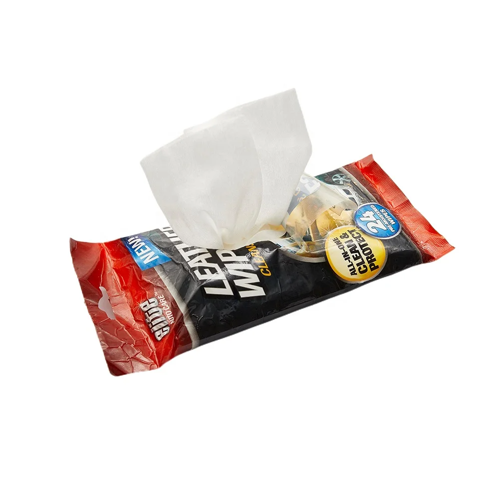 Wholesale Disposable Multifunctional Nonwoven Car leather interior Window Cleaning Wet Wipes
