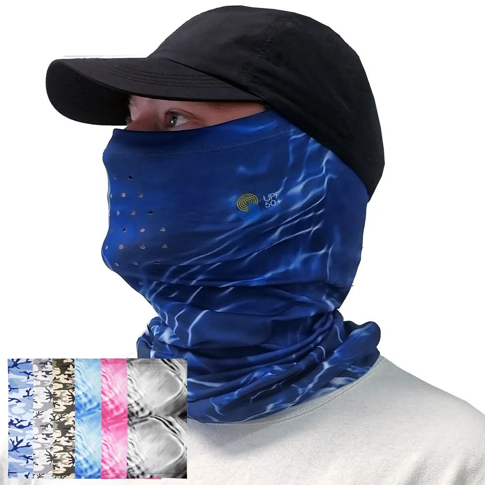 Hot sale poly-spandex fabric face shield custom digital print neck gaiter tubular bandanas uv protection head scarf