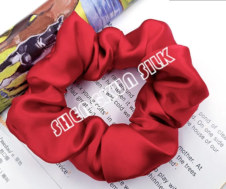 Wholesale Customized 100% 6A Grade Real Silk Scrunchies Hair Bands Good for Hair