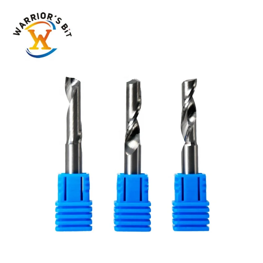 Single flute Tungsten carbide milling cutter up cut for Aluminium and composite material solid carbide end mill