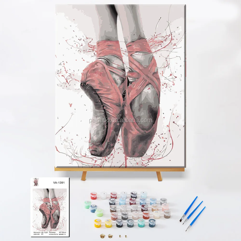 Paintido best seller ballet dancer VA-1391 frames oil painting diy digital paint by numbers for wall decor