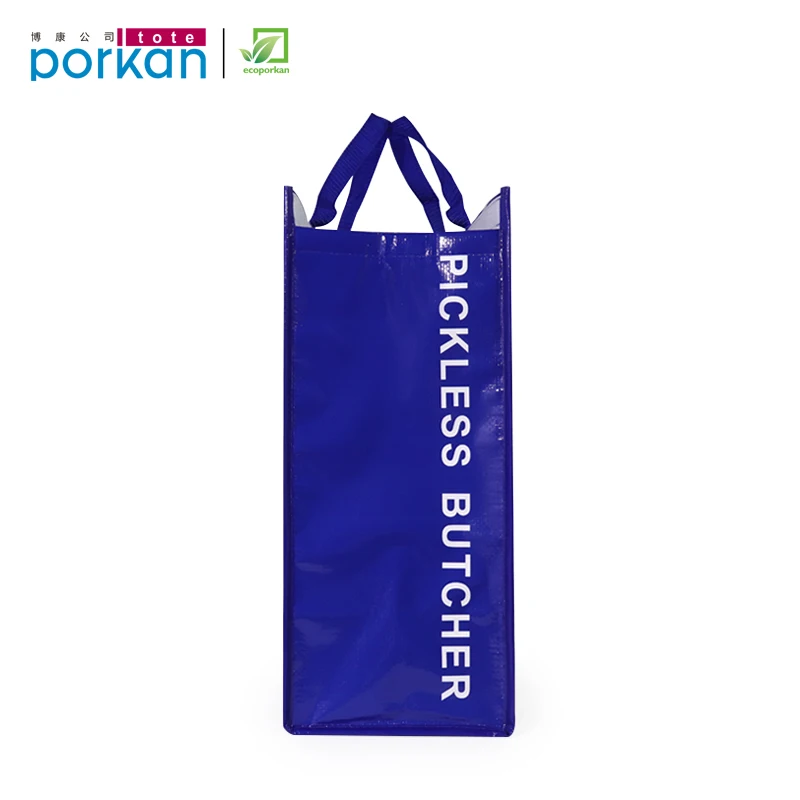 Wholesale Custom Logo Laminated PP Woven Fabric Insulated Food Lunch Waterproof Cooler Tote Bag