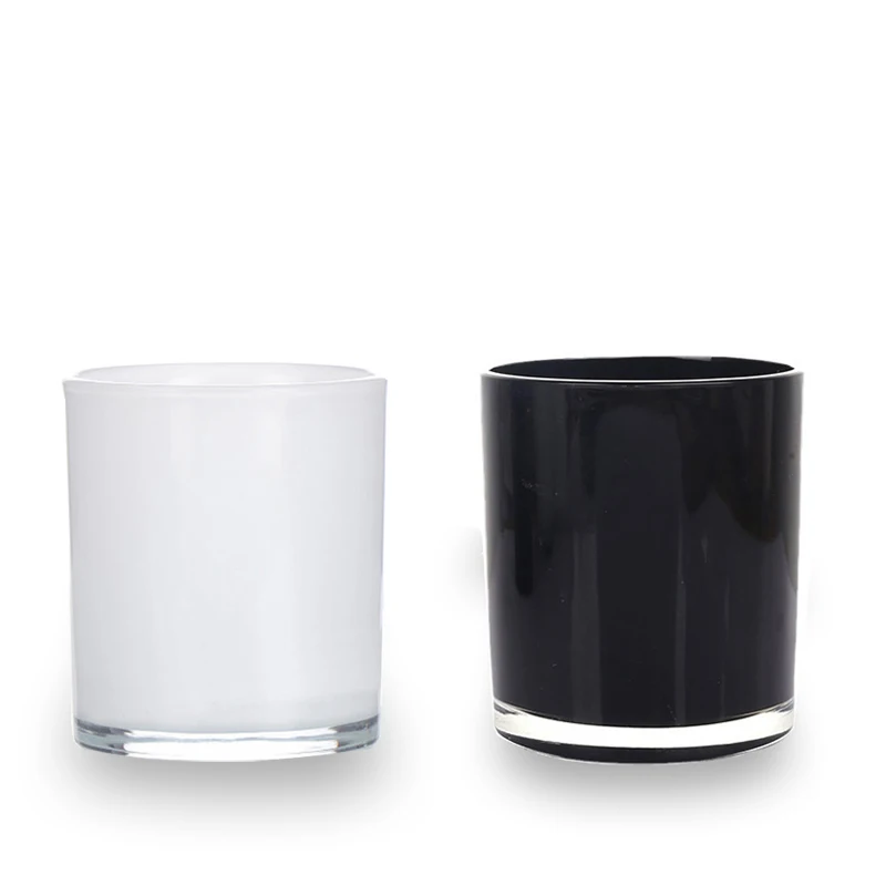 6 Oz 8 Oz 12 Oz White Frosted Glass Candle Holder Glass Candle Jar Without Round Cover