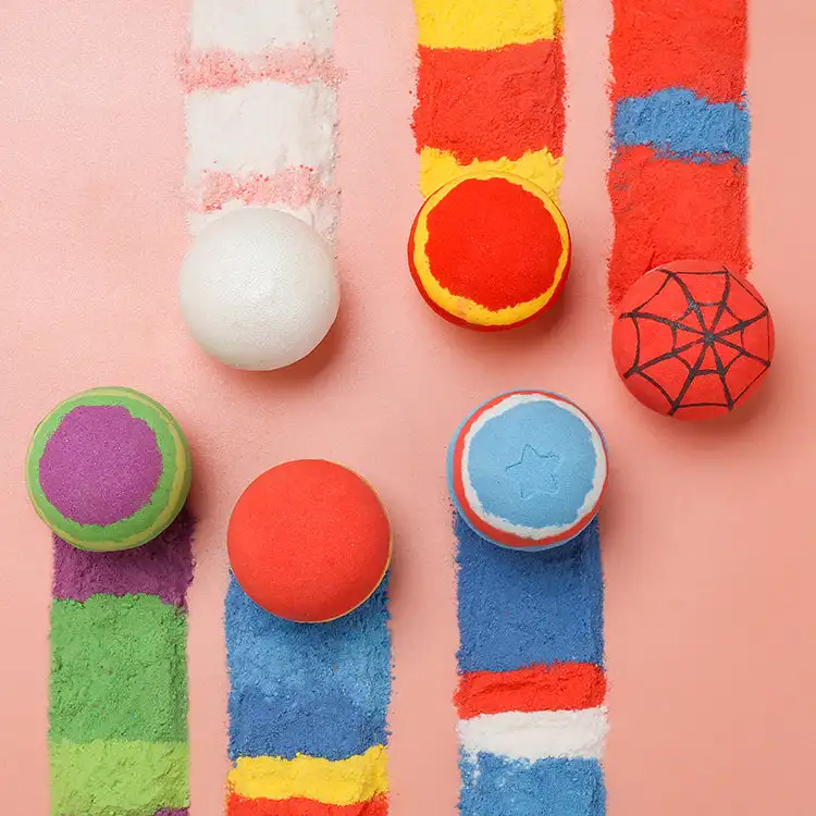 Custom Superhero Cupcake Rainbow For Put Toy Bath Bomb Box Fizzi Bomb Bar Sale Bath Bomb For Kids